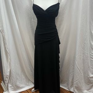 Black cocktail Dress Rhinestone Spaghetti Straps